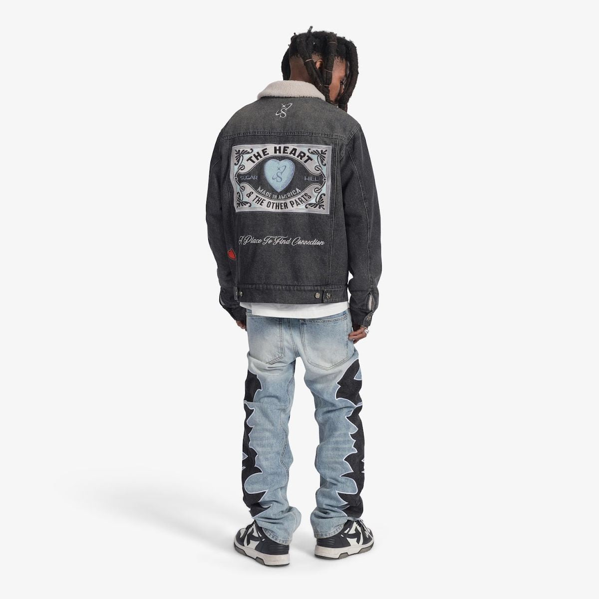 SUGARHILL-THE HEART" DENIM JACKET (WASHED CHARCOAL) -SH24-HOL-05