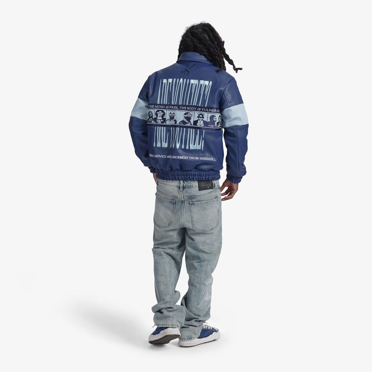 SUGARHILL-LIBERATION" LEATHER JACKET (NAVY BLUE)-SH24-HOL-11
