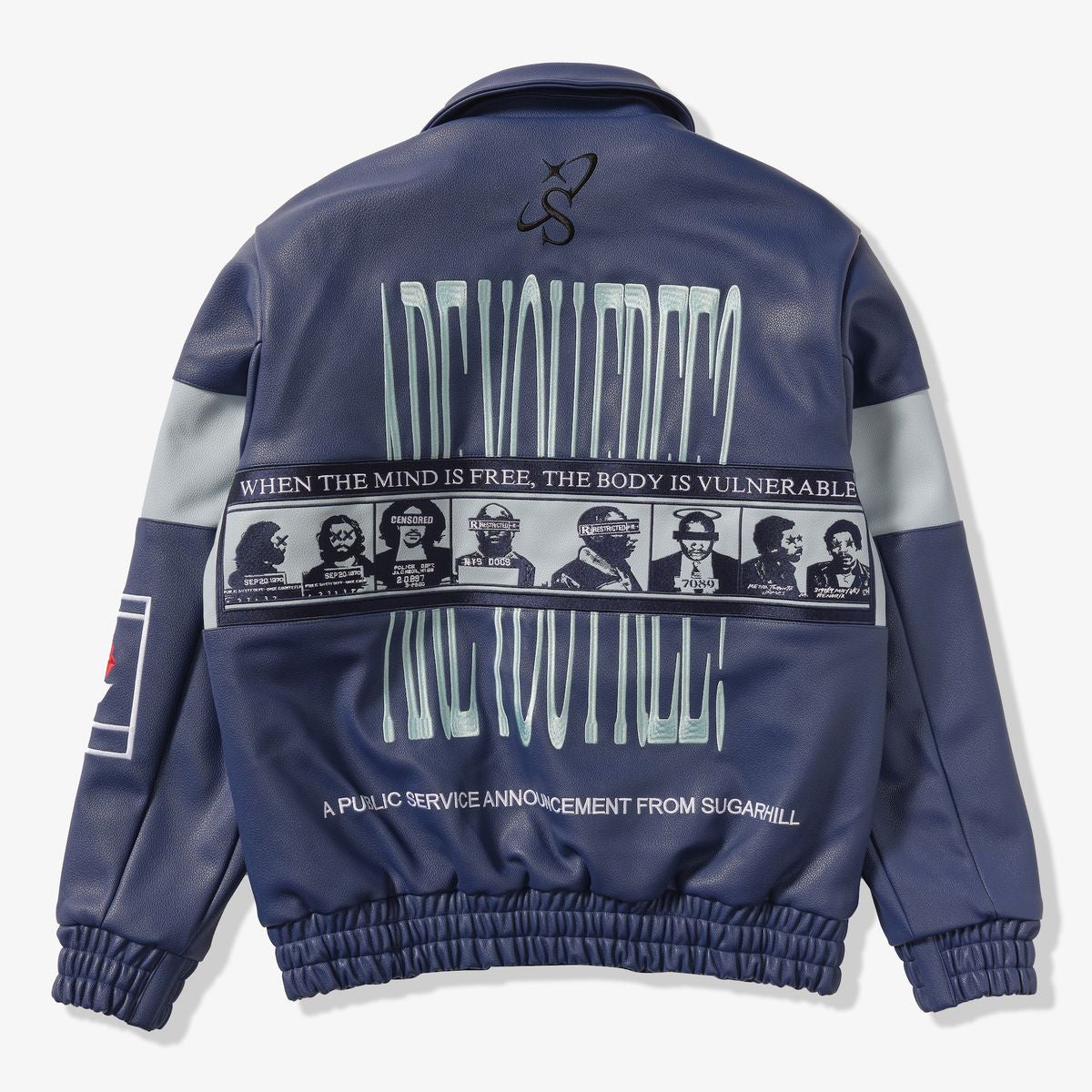 SUGARHILL-LIBERATION" LEATHER JACKET (NAVY BLUE)-SH24-HOL-11