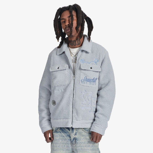 SUGARHILL-TOXINS" PLUSH JACKET (BABY BLUE)-SH24-HOL-13