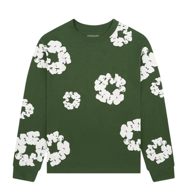 DENIM TEARS-Long Sleeve Cotton Wreath Tee Black-FW24TLS0063