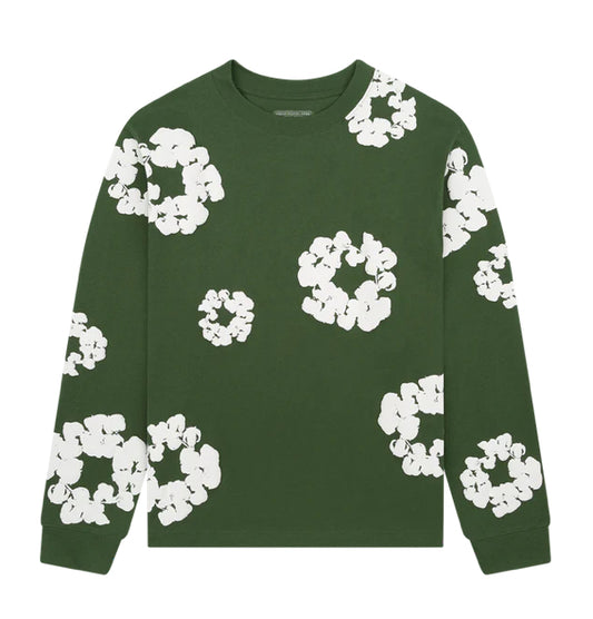 DENIM TEARS-Long Sleeve Cotton Wreath Tee Black-FW24TLS0063