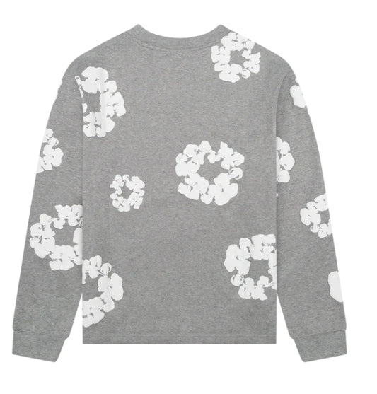 DENIM TEARS-Long Sleeve Cotton Wreath Tee Red-FW24TLS0062