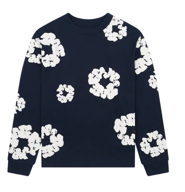 DENIM TEARS-Long Sleeve Cotton Wreath Tee Black-FW24TLS0063