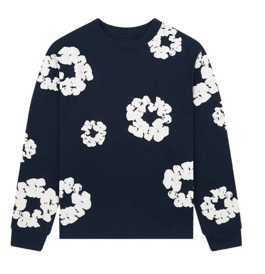 DENIM TEARS-Long Sleeve Cotton Wreath Tee Black-FW24TLS0063