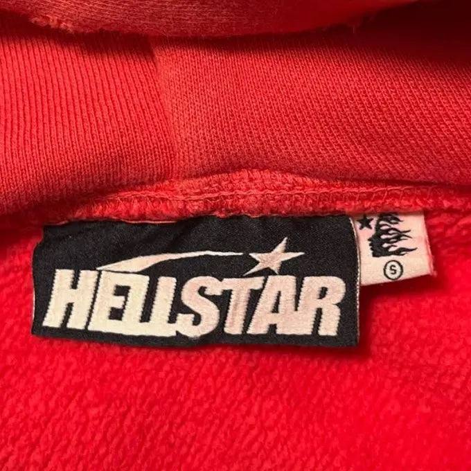 HELLTAR-Records LAVE Hooded Sweatshirt Washed Red-HS01HOO001