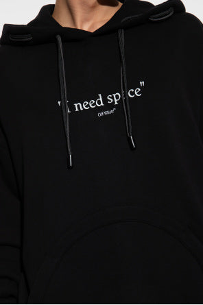 OFF-WHITE OFF-WHITE BLACK HOODIE WITH LOGO-OMBB119F23 FLE001-1001