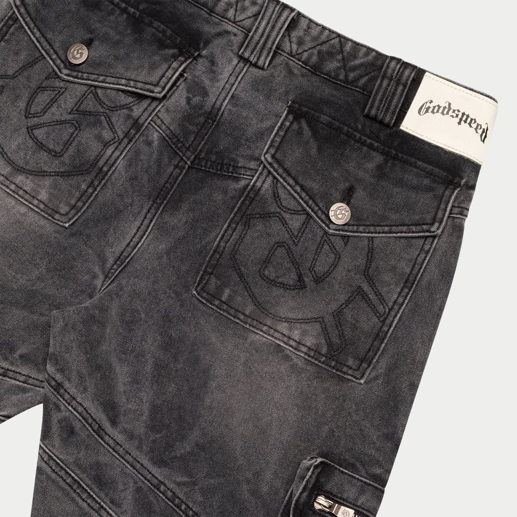 GODSPEED-Rockstar Flare Cargo Denim (Grey Wash)