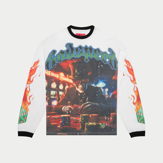 GODSPEED-Life's A Gamble LS T-shirt (White/Black)