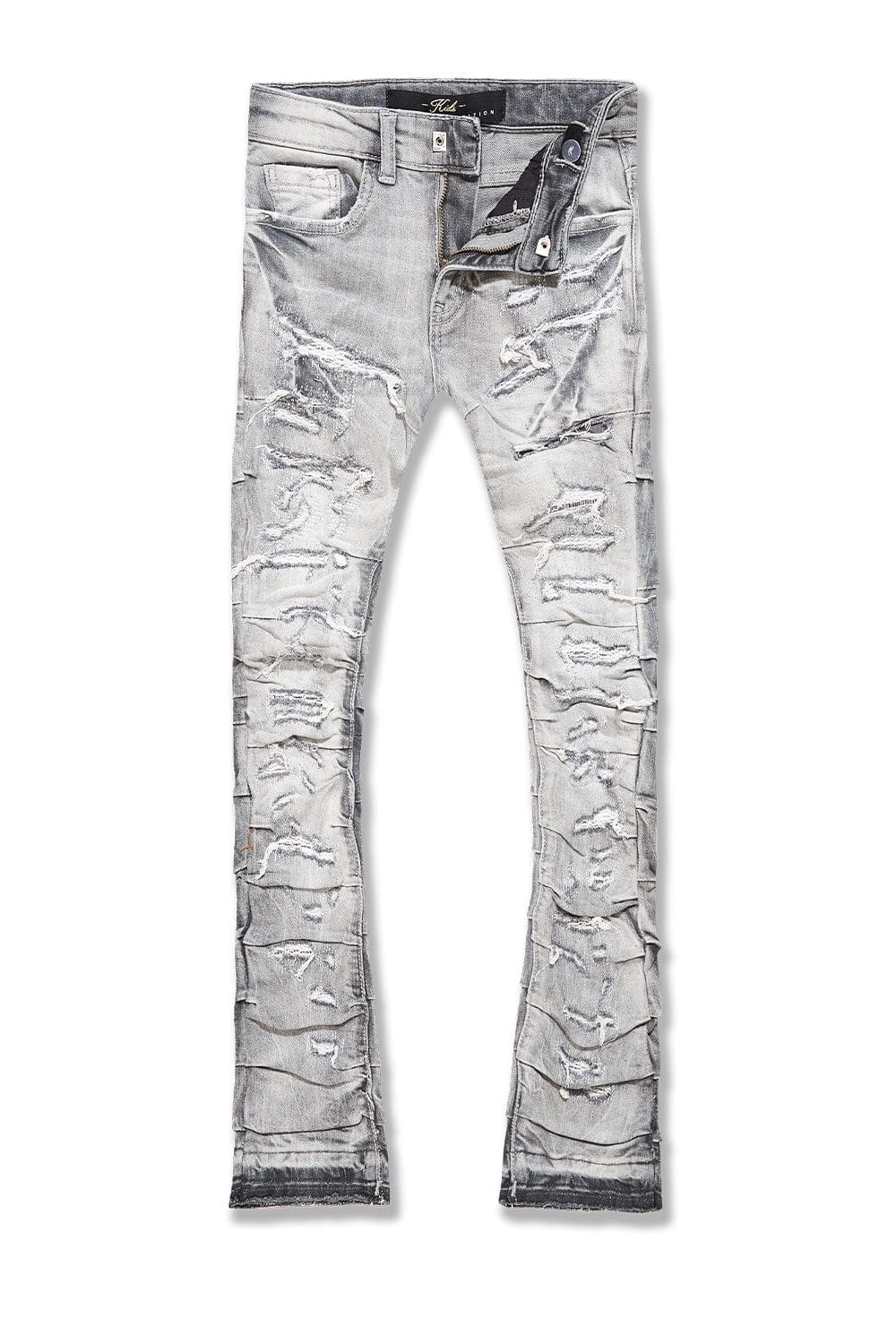 JORDAN CRAIG-KIDS STACKED RIPPLE EFFECT DENIM (ARCTIC GREY)-JTF1157K