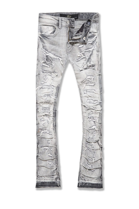 JORDAN CRAIG-KIDS STACKED RIPPLE EFFECT DENIM (ARCTIC GREY)-JTF1157K