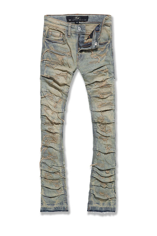 JORDAN-CRAIG-KIDS STACKED RIPPLE EFFECT DENIM (SUNRISE)-JTF1157
