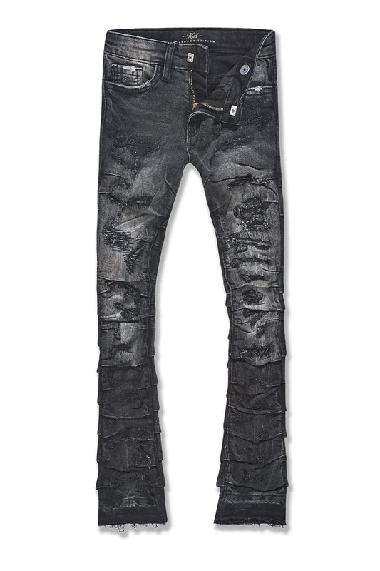 JORDAN CRAIG-KIDS STACKED RIPPLE EFFECT DENIM (BLACK SHADOW)-JTF1157K