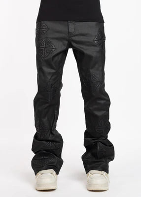 GUAPI-OBSIDIAN BLACK ICON FLARED DENIM-2830BIFD