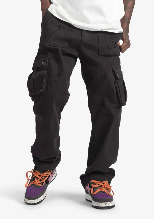 SUGARHILL-DUNE" CARGO DENIM (BLACK)-SH24-HOL