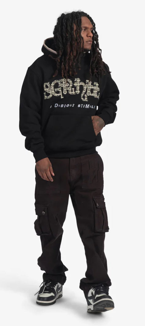 SUGARHILL-DUNE" CARGO DENIM (BLACK)-SH24-HOL