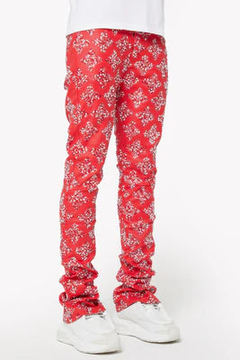 GUAPI-BLOOD RED EMBELLISHED DENIM-410BRED