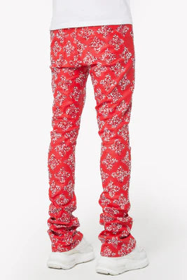 GUAPI-BLOOD RED EMBELLISHED DENIM-410BRED