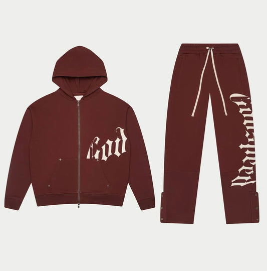 GODSPEED-OG Logo V2 Sweatsuit (Brown/White)