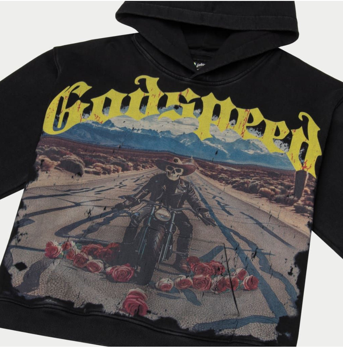 GODSPEED-Long Lonely Road Hoodie (Black Wash)