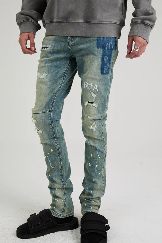 RTA-BRYANT SKINNY JEAN | BLUE KYANITE DISTRESSED-MCCTD900-B1205BLND