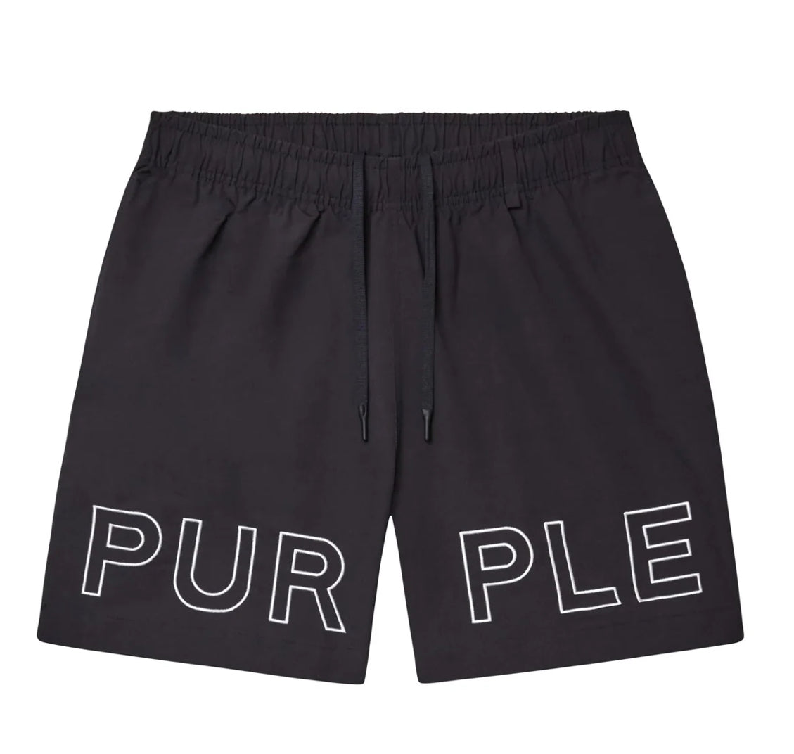 PURPLE-Wordmark Outline All Around Shorts-P504-PBWO225