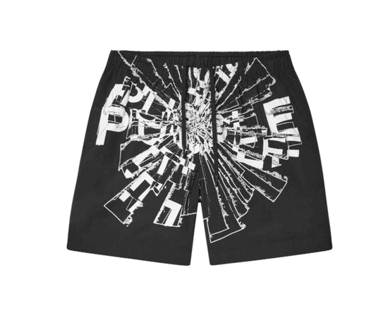 PURPLE-Shattered Wordmark All Around Shorts-P504-PBSH225