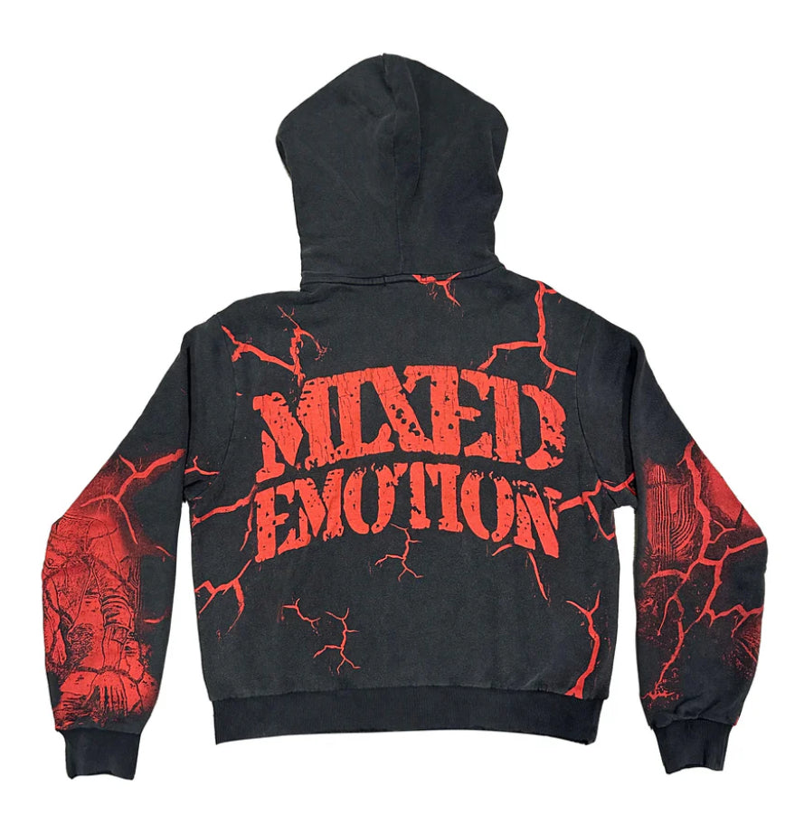 Mixed emotion-Acid Wash “Deserted” Hoodie