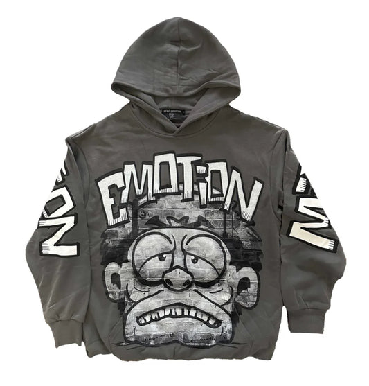 Mixed emotions-Grey “Monster” Cropped Hoodie