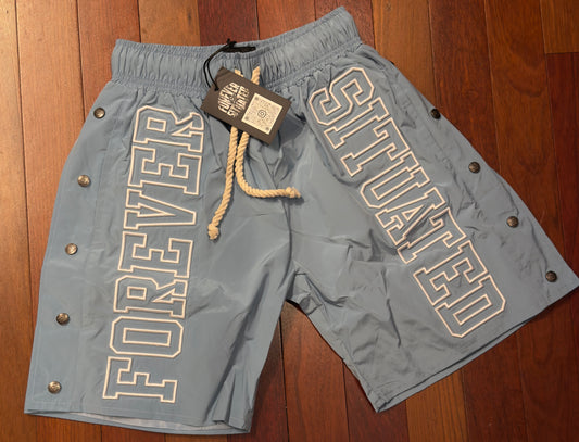 Forever Situated - FS Nylon Track Short Light Blue