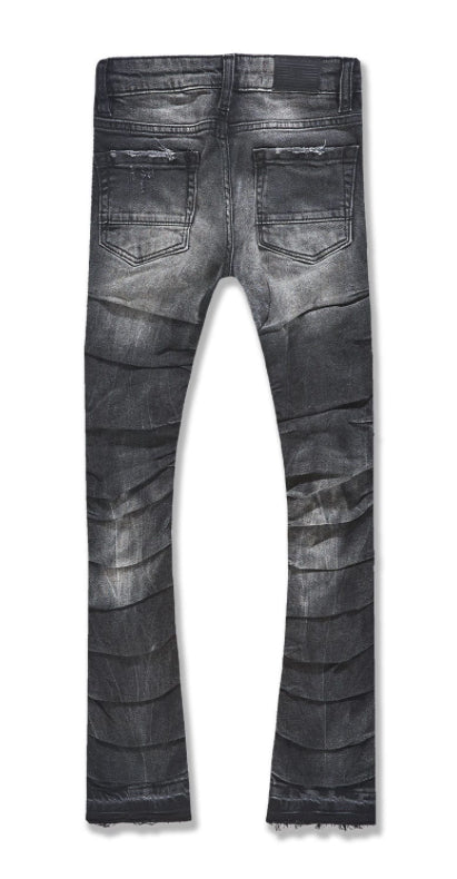 JORDAN CRAIG-Mans STACKED RIPPLE EFFECT DENIM (BLACK SHADOW)-JTF1157