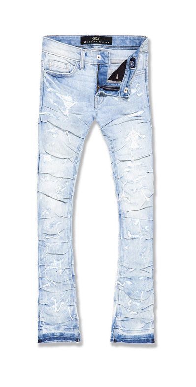JORDAN CRAIG-Mans STACKED RIPPLE EFFECT DENIM (ICE BLUE)-JTF1157