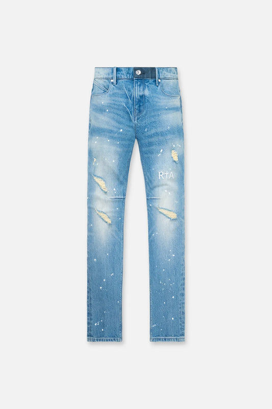 RTA-CLAYTON SKINNY JEAN | MEDIUM BLUE PAINTED-MSPTD898-B1182MDBLP