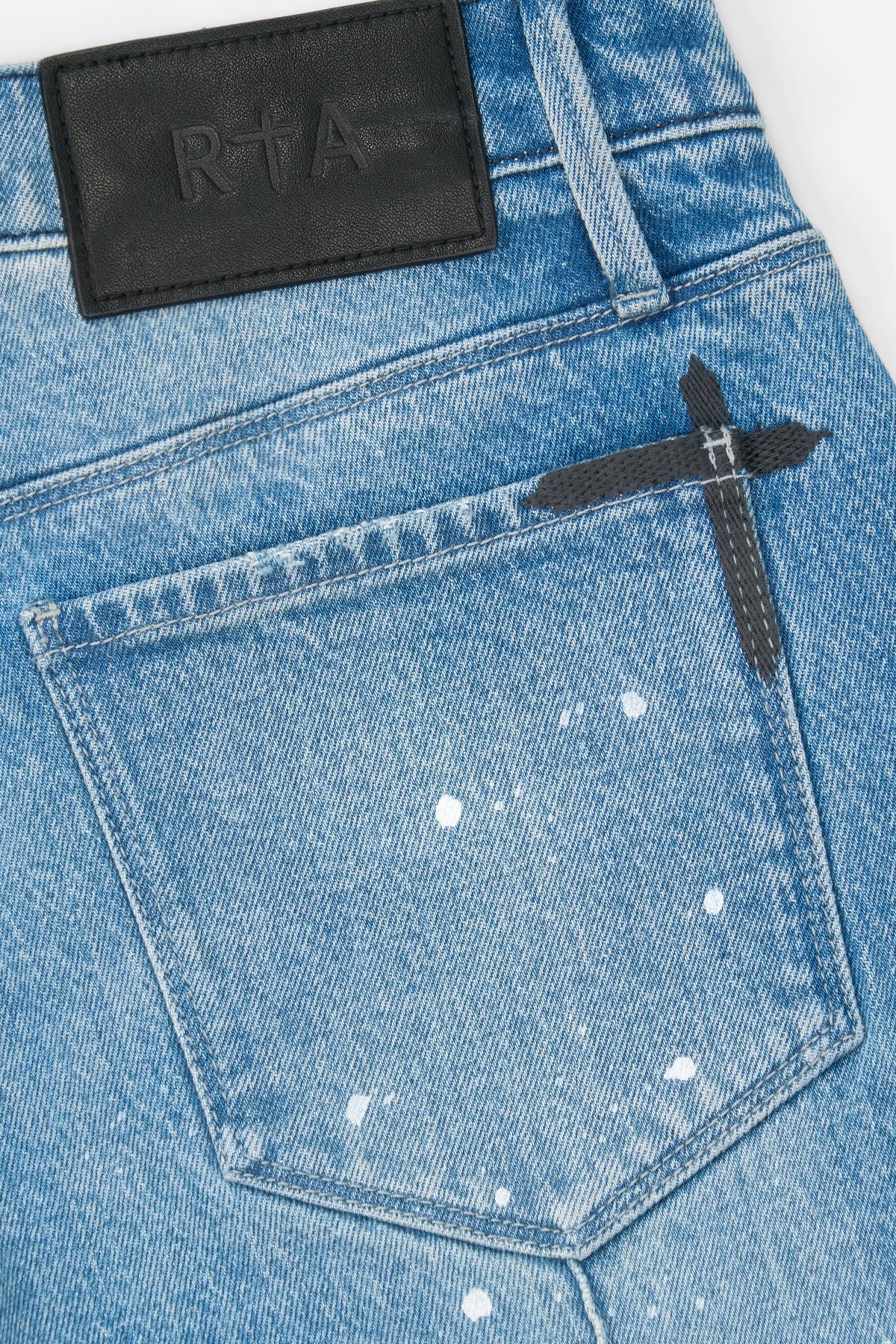 RTA-CLAYTON SKINNY JEAN | MEDIUM BLUE PAINTED-MSPTD898-B1182MDBLP