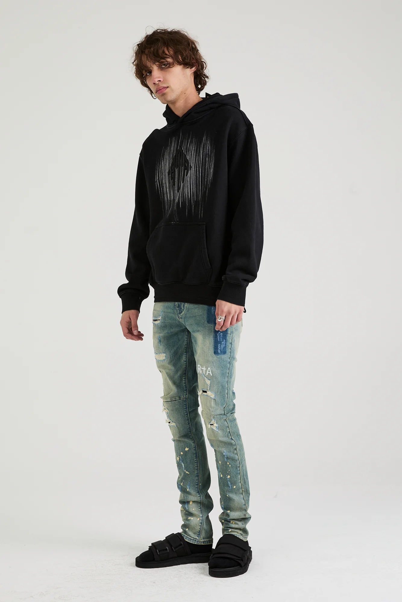 RTA-JORDAN HOODIE | BLACK ETCHED MONOGRAM-MCCTH909-T1424BKETM