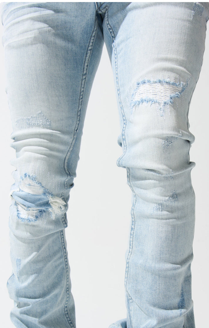 SERENEDE-"AZUL" STACKED JEANS