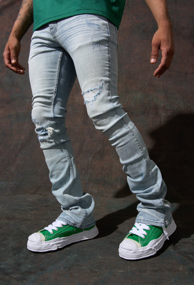 SERENEDE-"AZUL" STACKED JEANS
