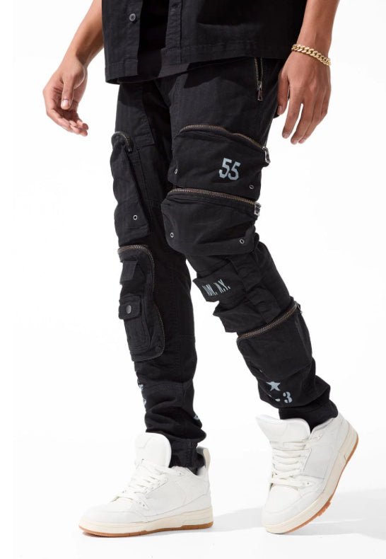 JORDAN CRAIG-SEAN - INFANTRY DIVISION CARGO PANTS (BLACK)-5673M