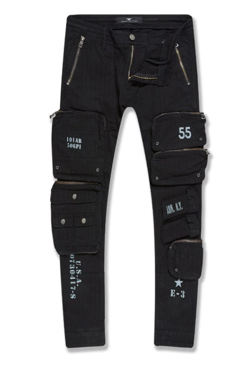 JORDAN CRAIG-SEAN - INFANTRY DIVISION CARGO PANTS (BLACK)-5673M