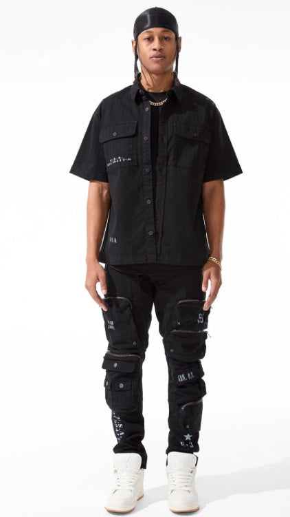 JORDAN CRAIG-SEAN - INFANTRY DIVISION CARGO PANTS (BLACK)-5673M