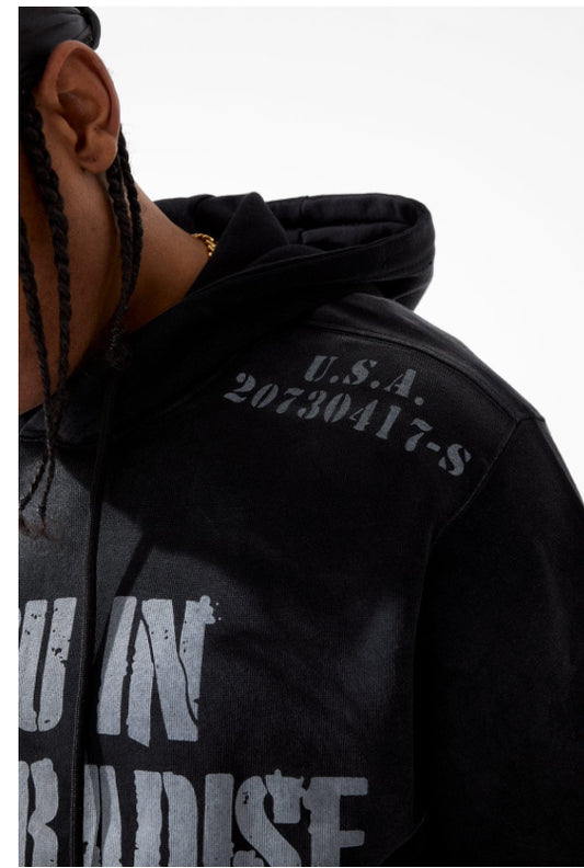 JORDAN CRAIG-INFANTRY DIVISION PULLOVER HOODIE (BLACK)-85673H