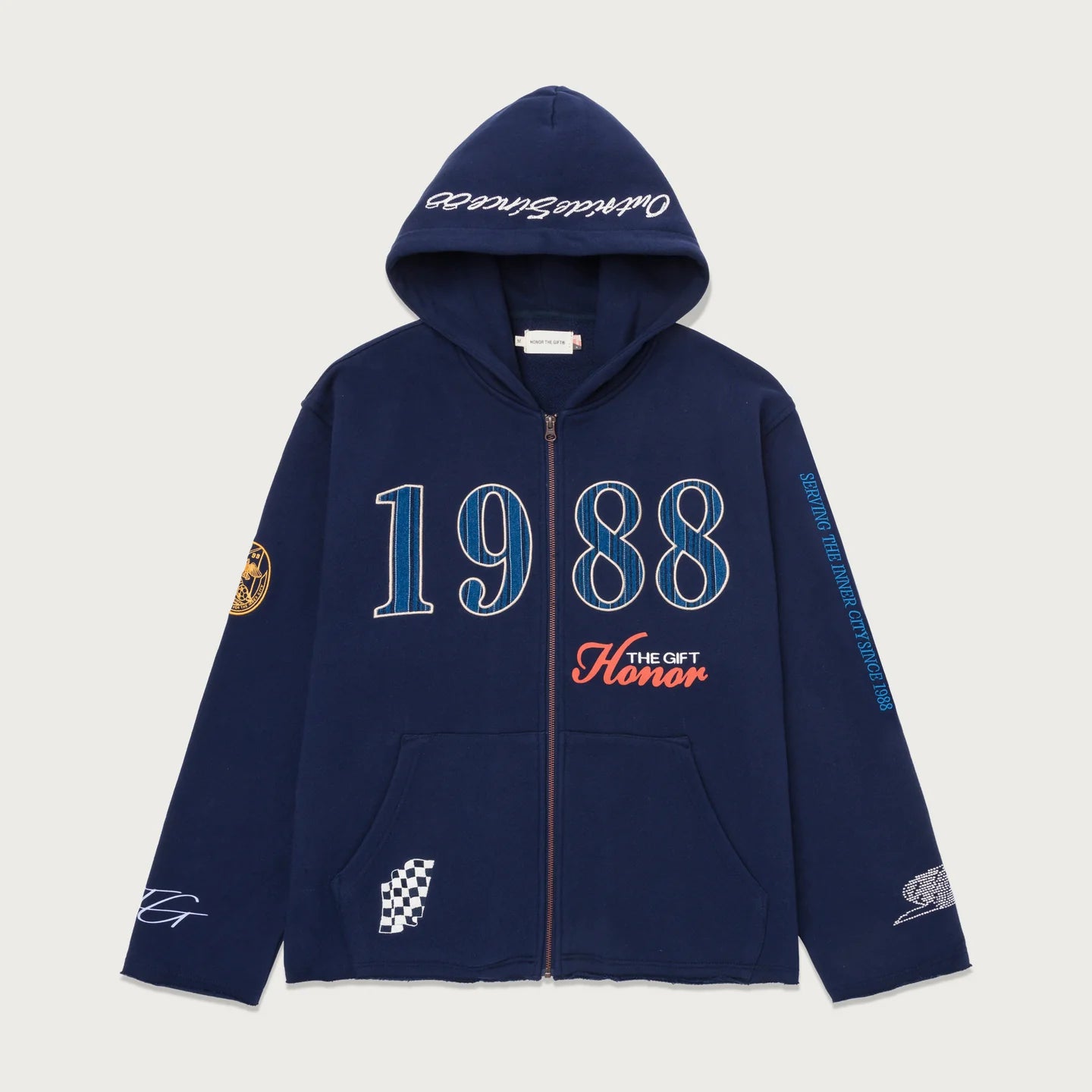 HONOR THE GIFT-1988 Full Zip Hoodie - Navy