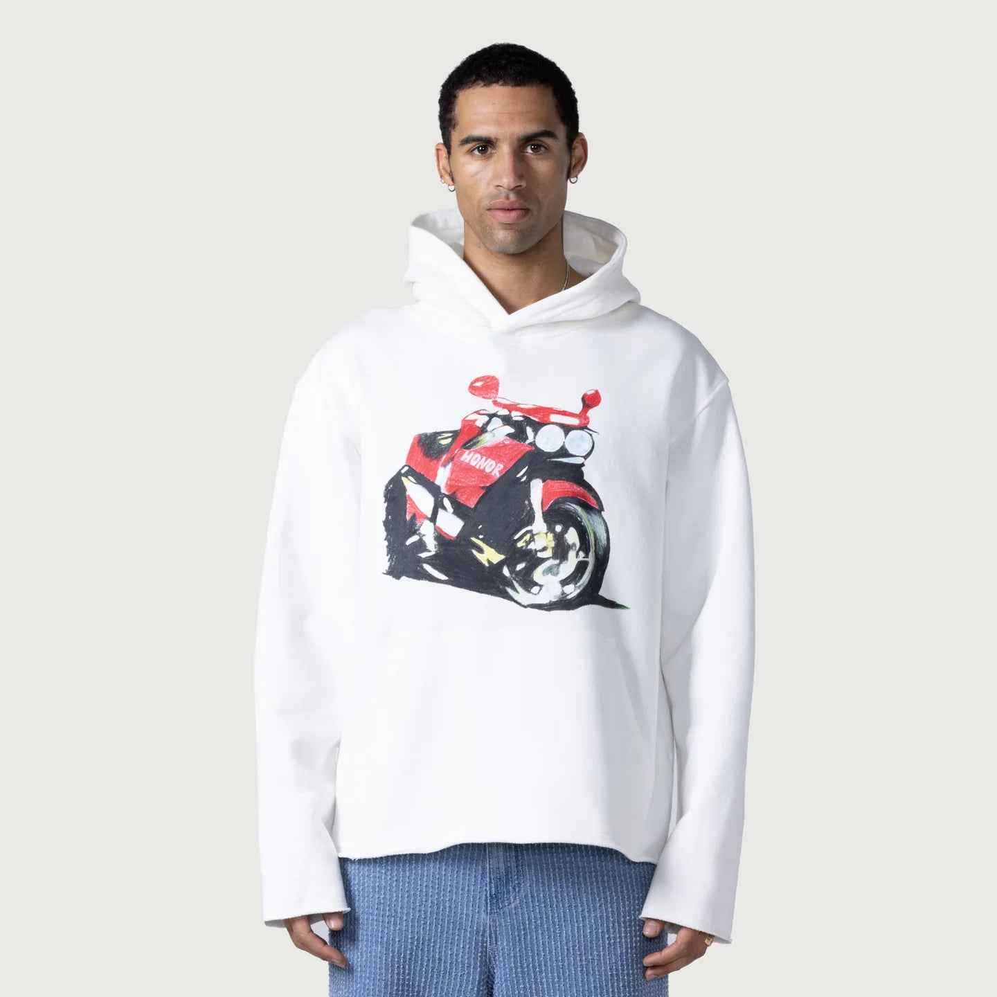 HONOR THE GIFT-Speedbike Hoodie - White-HTG25051