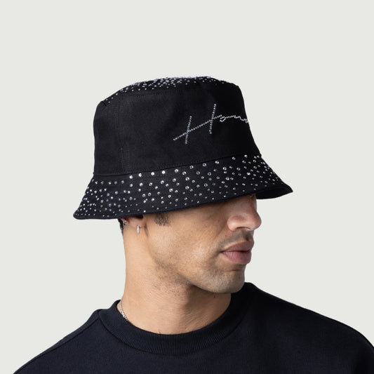 HONOR THE GIFT-Honor Rhinestone Bucket Hat - Black-HTG250172
