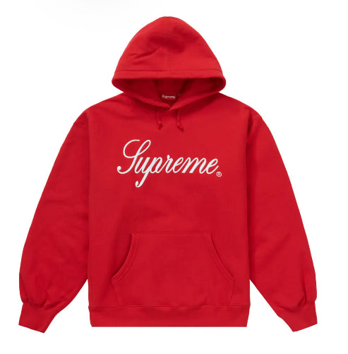 SUPREME-Embroidered Script Hooded Sweatshirt