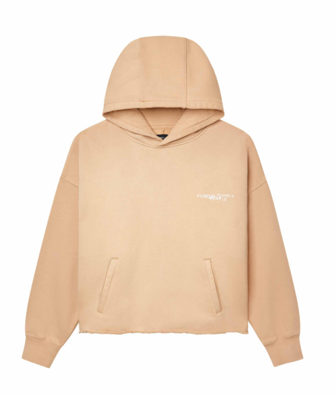 PURPLE-Newsprint Cropped Hoodie-M4104-HABN25