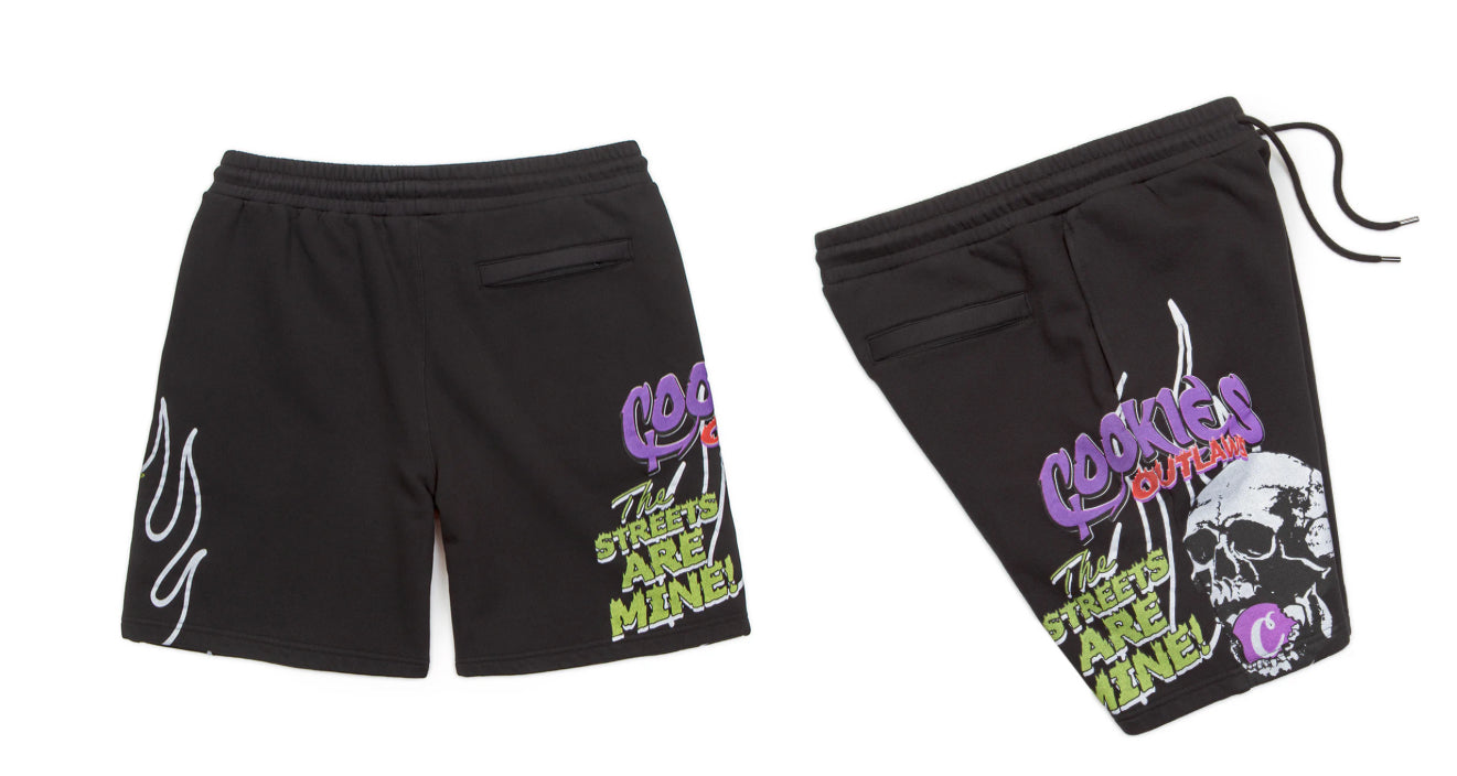 COOKIES-OUTLAWS FLEECE SWEATSHORTS-CM251BKS05