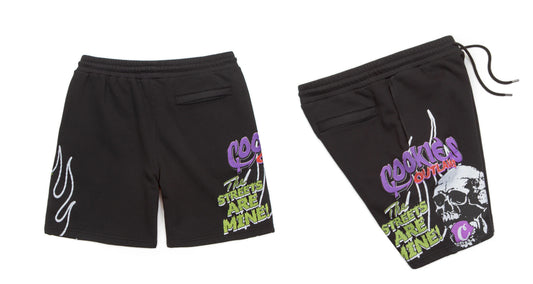 COOKIES-OUTLAWS FLEECE SWEATSHORTS-CM251BKS05