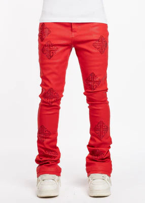 GUAPI-CRIMSON RED ICON EMBELLISHED DENIM-322CRIED36W
