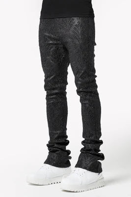 GUAPI-OBSIDIAN BLACK EMBELLISHED DENIM V3-458OBEDV340